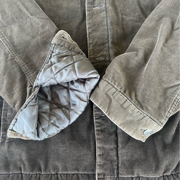 Pineapple Connection Sherpa Lined Corduroy Button Front Jacket Size Large Brown - Picture 8 of 12